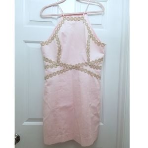 Lilly Pulitzer NWOT Pearl Shift Dress size 16 pink and gold